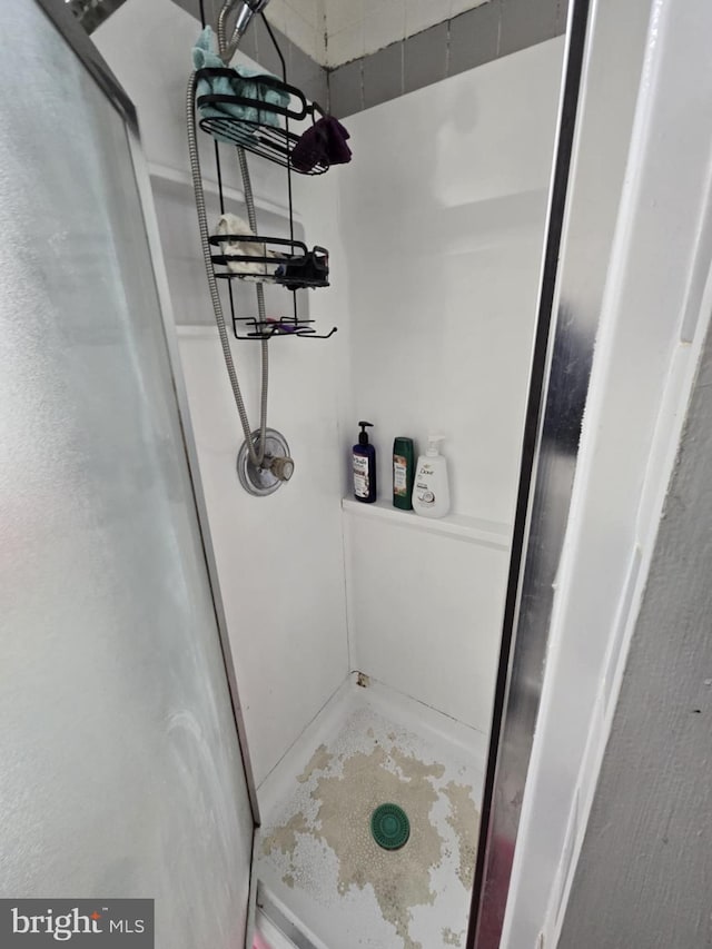 bathroom featuring walk in shower