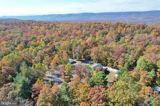 drone / aerial view with a mountain view