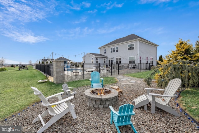 exterior space featuring an outdoor fire pit