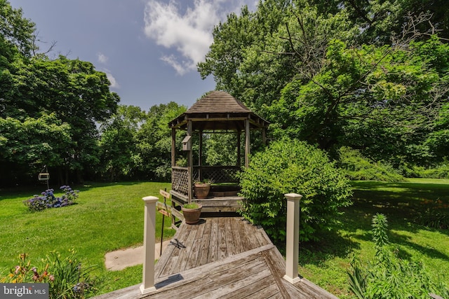 exterior space with a gazebo