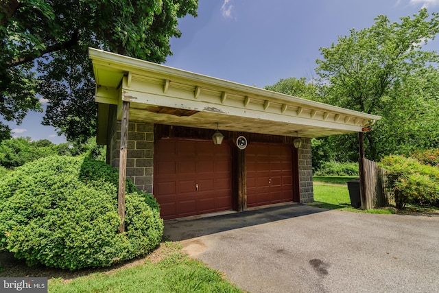 view of garage