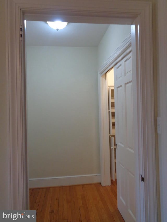 hallway featuring light hardwood / wood-style floors