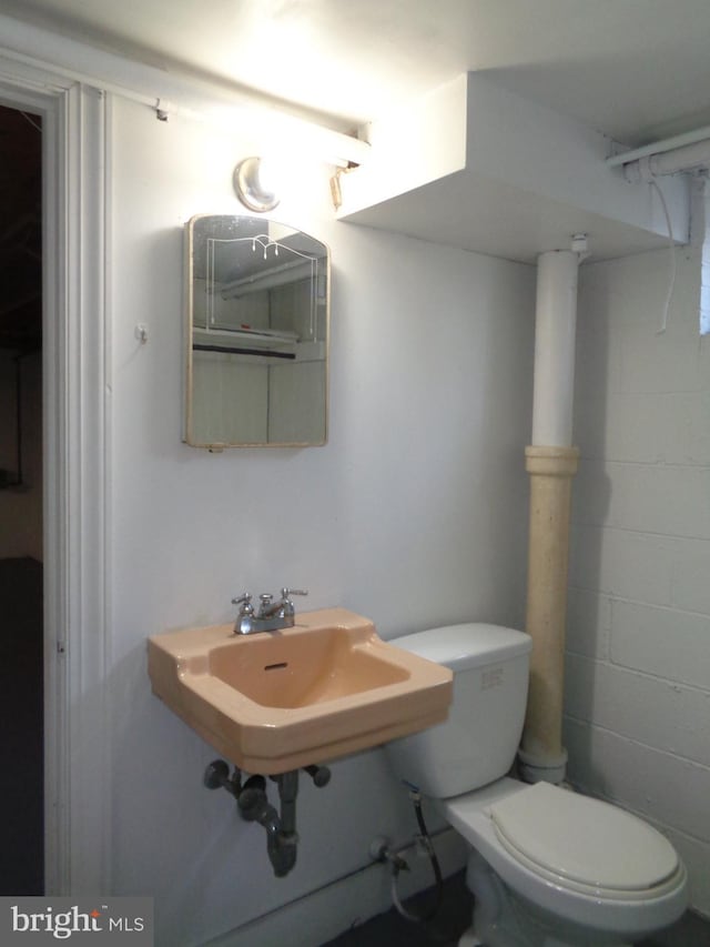 bathroom with sink and toilet