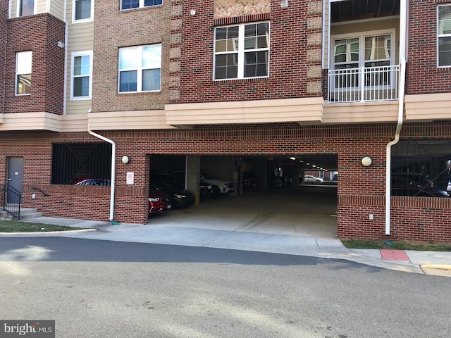 view of property with a garage