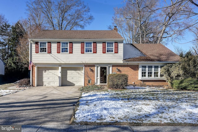 view of front facade featuring a garage