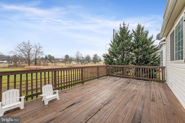 deck featuring a yard