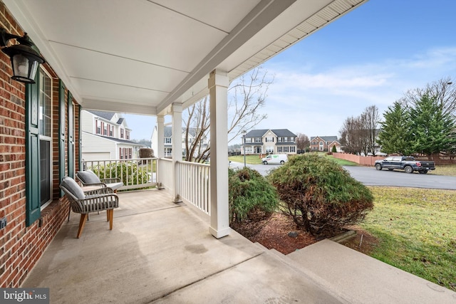 view of patio with a porch