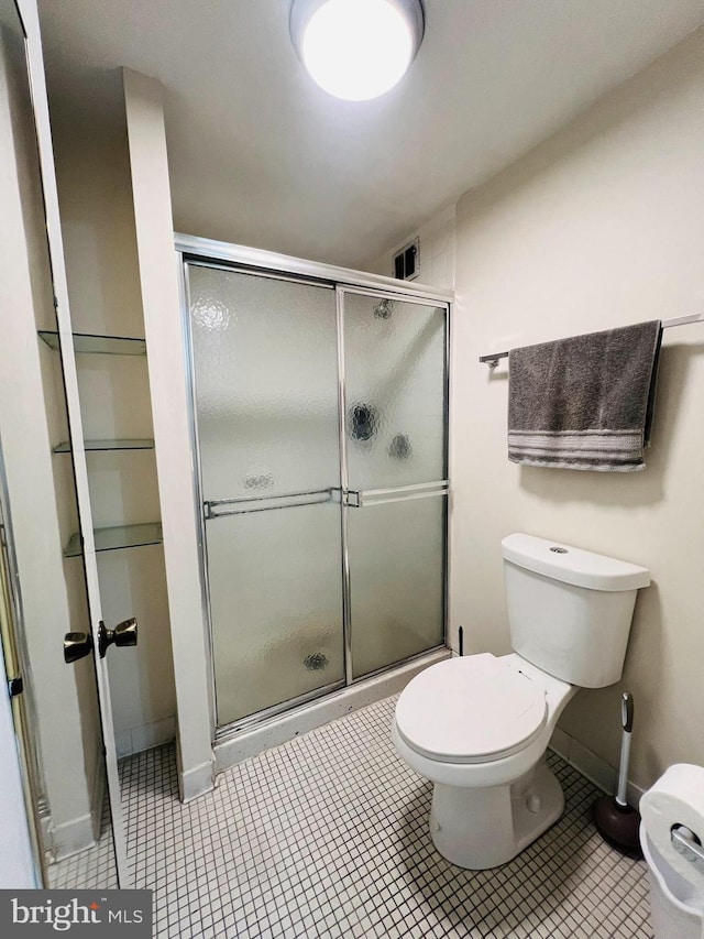 6711 Park Heights Ave Unit 207, Baltimore, MD 21215 - bathroom featuring a shower stall and tile patterned floors