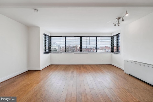 spare room featuring wood-type flooring