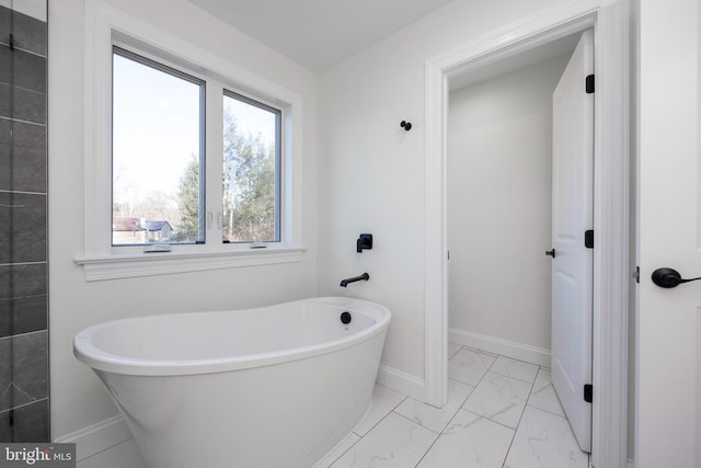 bathroom with a washtub