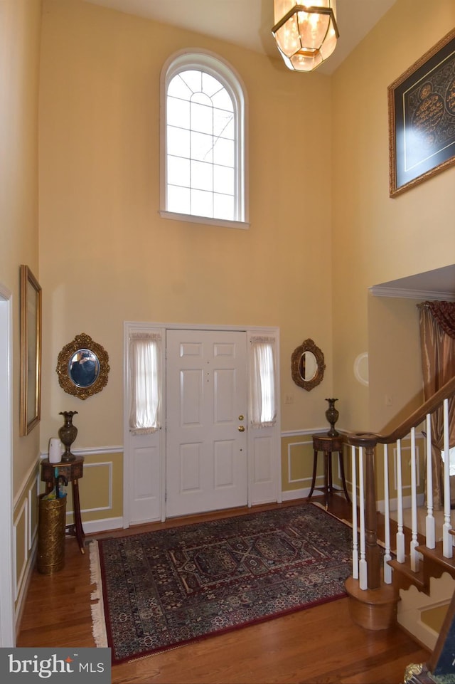 foyer entrance with wood-type flooring