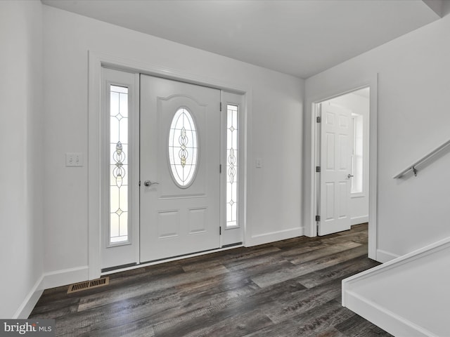 entryway featuring dark hardwood / wood-style floors