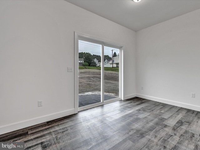 spare room featuring wood-type flooring