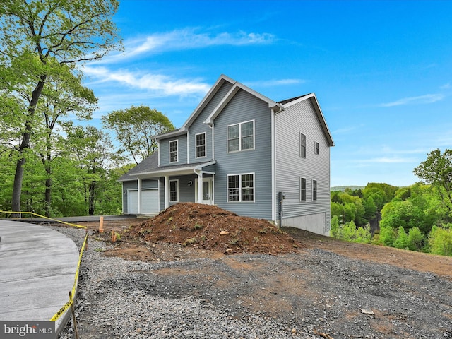 view of front facade with a garage