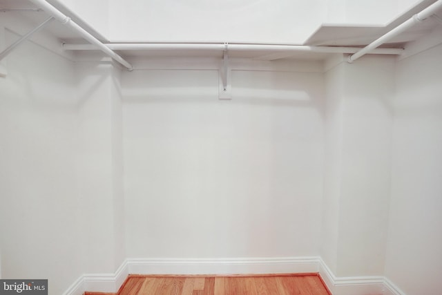 spacious closet with wood finished floors