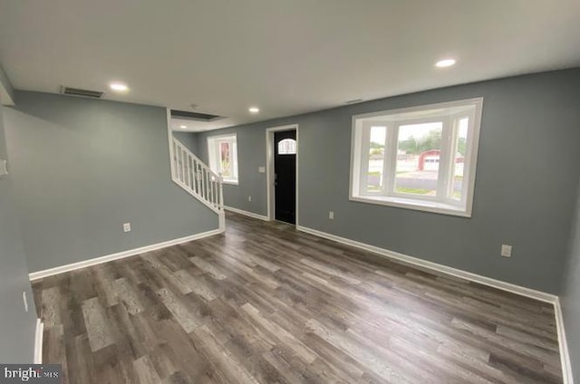 interior space featuring dark hardwood / wood-style flooring