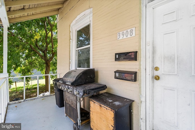 view of patio with area for grilling