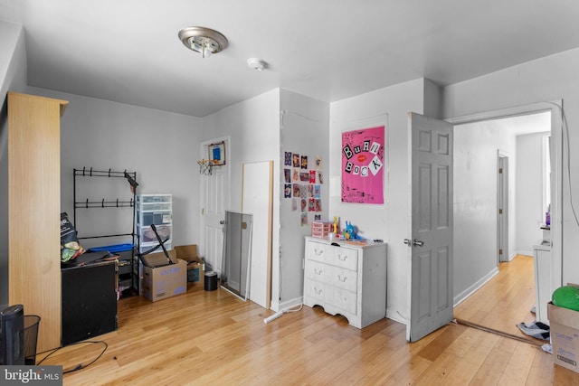 bedroom featuring light hardwood / wood-style flooring