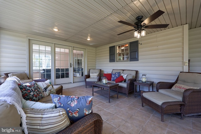 view of patio featuring an outdoor living space