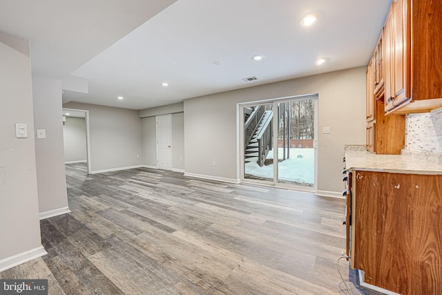 interior space featuring wood-type flooring