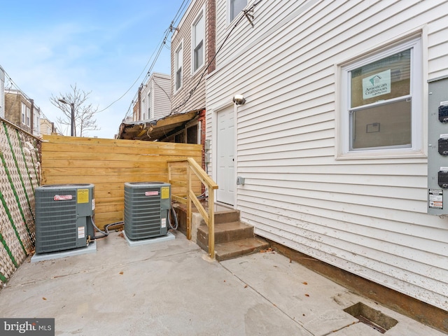 view of patio / terrace with central AC