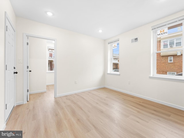 empty room featuring light hardwood / wood-style flooring