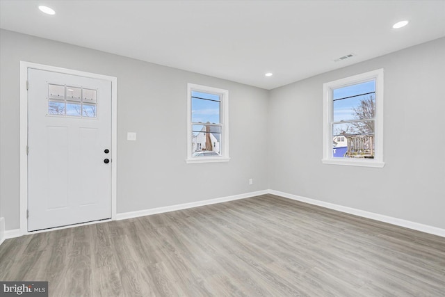 foyer featuring light hardwood / wood-style floors