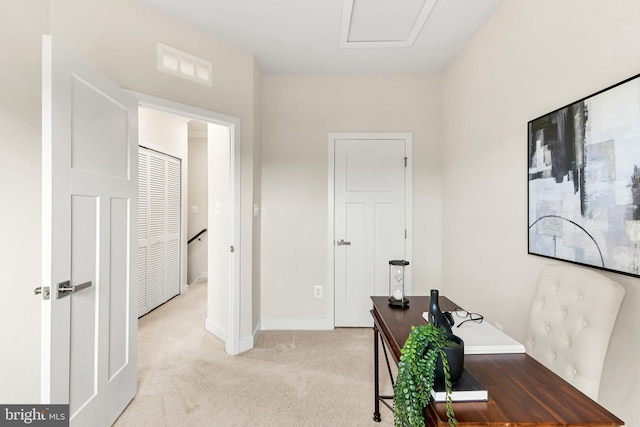 view of carpeted office