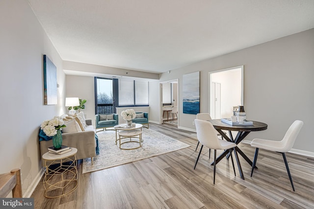 living room featuring light wood-type flooring