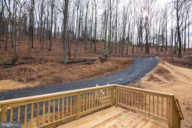 deck featuring a rural view