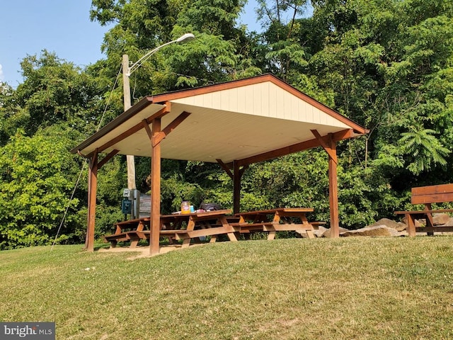 view of home's community featuring a gazebo and a yard