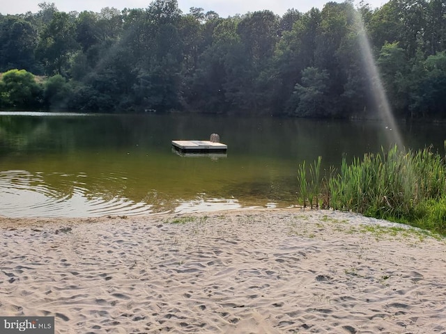 water view with a boat dock