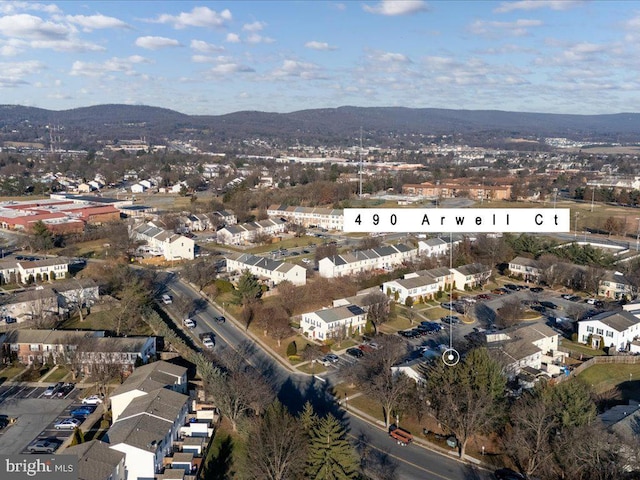 bird's eye view featuring a mountain view