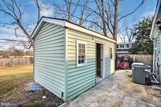 view of outbuilding with cooling unit