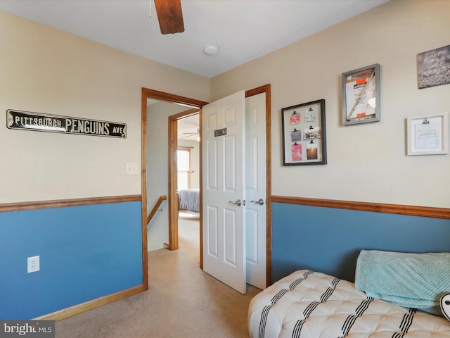 bedroom featuring ceiling fan