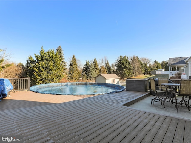 view of pool featuring a deck