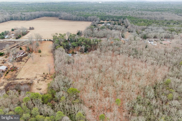 aerial view with a rural view