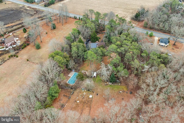 bird's eye view featuring a rural view