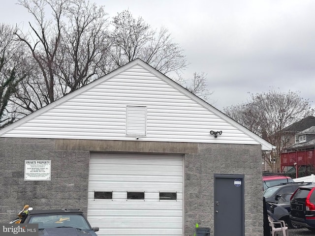 view of garage