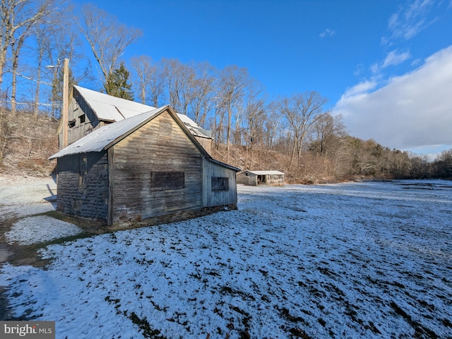 view of snowy exterior