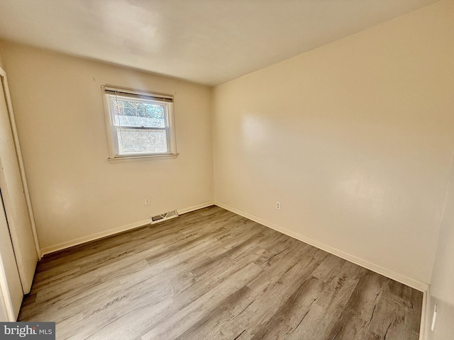 empty room featuring light wood-type flooring