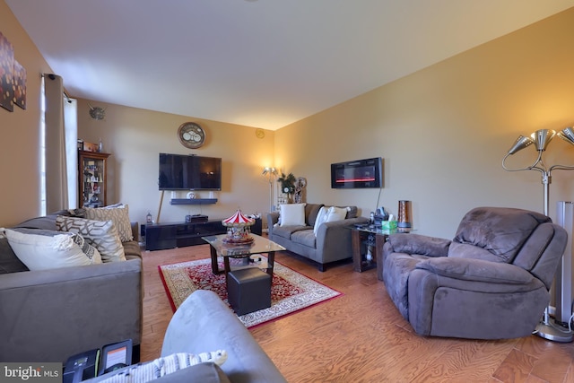 living room featuring hardwood / wood-style flooring