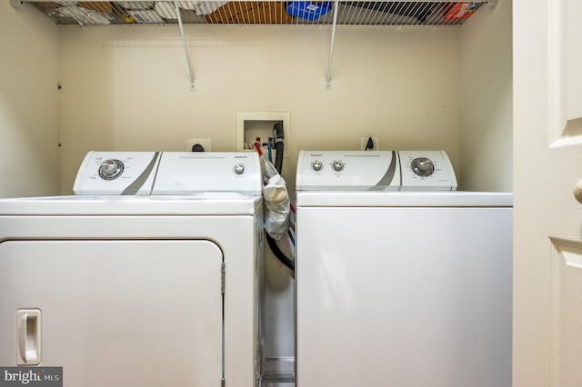 laundry room with separate washer and dryer