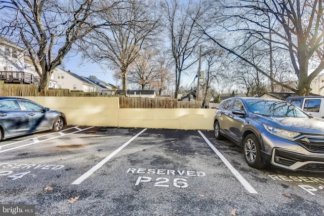 view of parking / parking lot