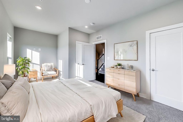 bedroom with carpet floors