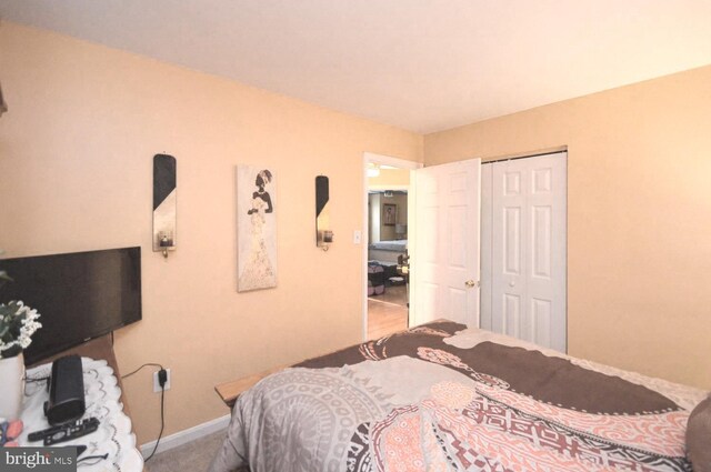 bedroom featuring a closet