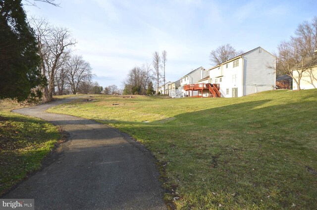 view of yard with a deck