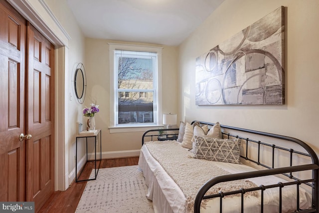 bedroom featuring light hardwood / wood-style flooring