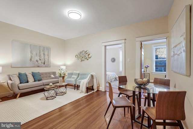 dining area featuring hardwood / wood-style floors