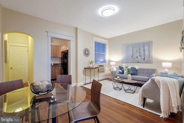 dining area featuring hardwood / wood-style flooring